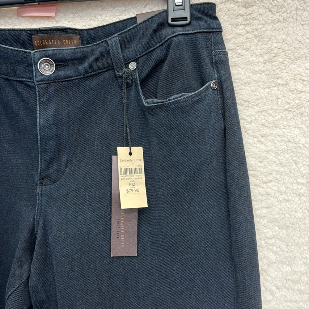 753. Size 12P - COLDWATER CREEK - Knit Denim Bootcut Jeans NEW $80 msrp - Picture 2 of 4